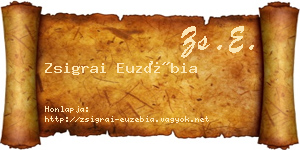 Zsigrai Euzébia névjegykártya
