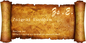 Zsigrai Euzébia névjegykártya
